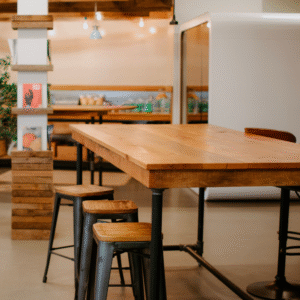 Mesa de comedor extensible de madera natural