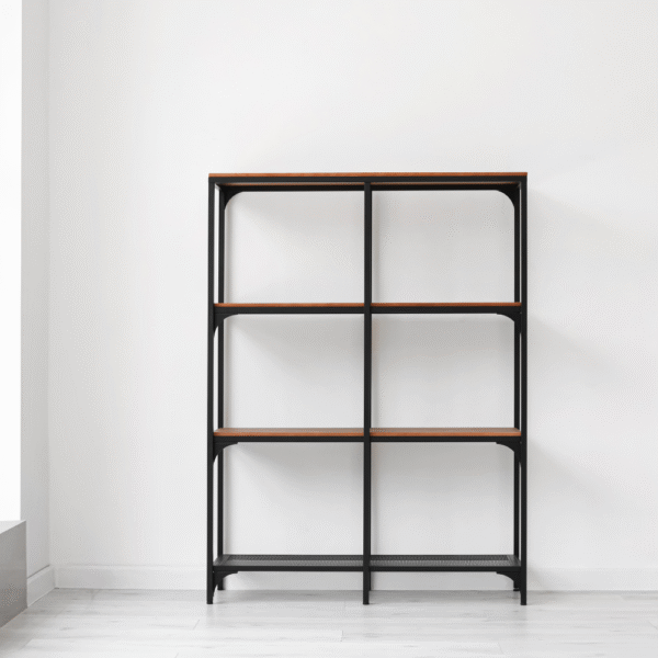 Estantería abierta de metal y madera